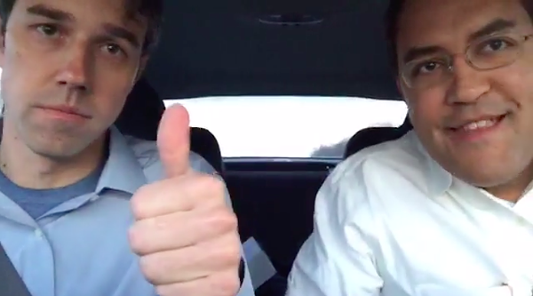 Two congressmen, one Chevy Impala, and thousands of Facebook viewers. - REP. WILL HURD VIA FACEBOOK