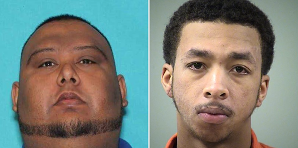Sheriff's officials say jail employee Luis Saldivar (left) tipped off capital murder suspect Kenton Haynes, told him to run. - BCSO