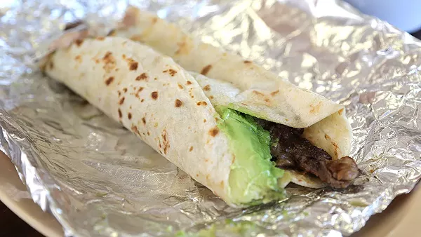 The Taco Norteno (steak, avocado, beans and cheese) at Taco Rey, 11825 West Ave. - BEN OLIVO / INSTAGRAM:TACOIST