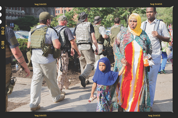 Armed militia arrive the 2016 Republican National Convention in Cleveland, Ohio