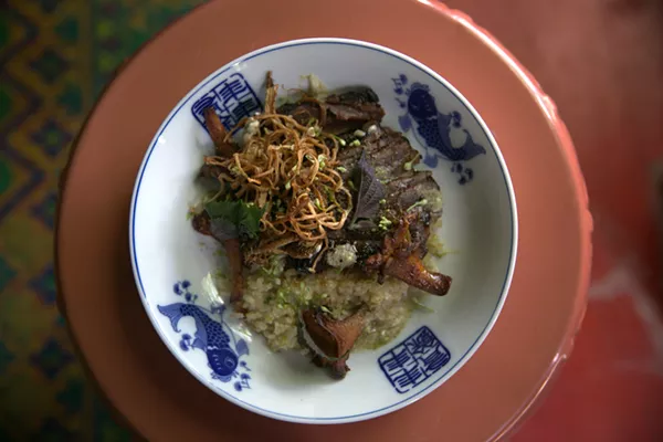 Miso-aged Lone Mountain wagyu, brown rice risotto, roasted mushrooms, sanscho butter / Chad Carey - COURTESY