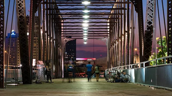 Hays Street Bridge at night - FLICKR CREATIVE COMMONS VIA NAN PALMERO