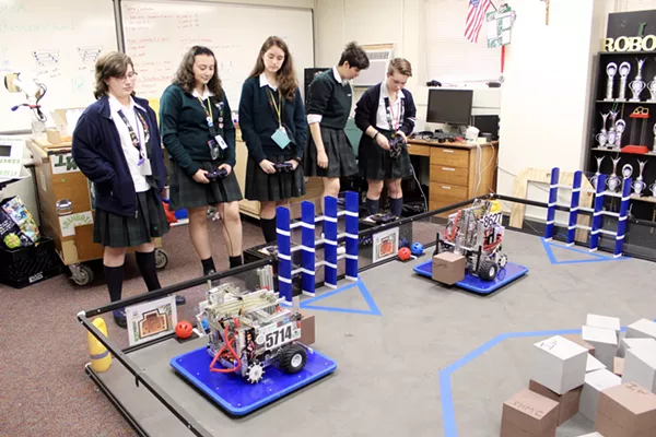 The IWHS Shambots gearing up for a practice run with "Brad" and "Chad." - LYANNE A. GUARECUCO