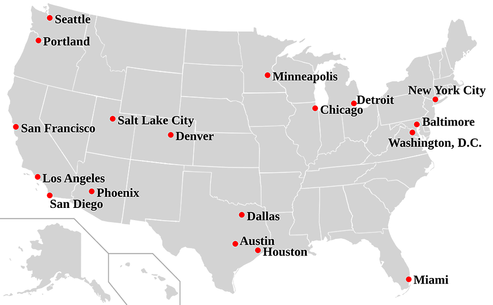 This map shows sanctuary cities in the United States. - SAN ANTONIO CURRENT