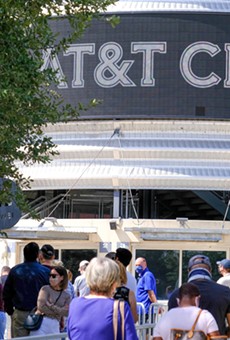 Voters flock to the AT&T Center on November 3.