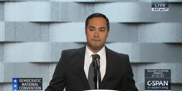 Joaquin Castro, speaking here at the Democratic National Convention, has asked the Texas Attorney General to investigate Cambridge Analytica's data mining.