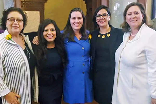 Members of the State Legislature's LGBTQ Caucus: State Representatives Celia Israel, Mary Gonzalez, Erin Zwiener, Jessica Gonzalez and Julie Johnson. - COURTESY OF THE LGBTQ CAUCUS