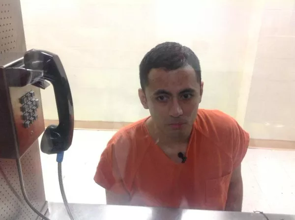Johnny Joe Avalos shown in prison from a recent news report by KENS5. - VIA TWITTER @MHURSTKENS5 23 SEP 2015