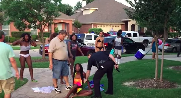 Cpl. David Eric Casebolt, who is shown restraining a teenager, resigned. - YOUTUBE SCREENGRAB