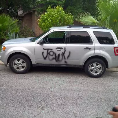 The first round of recent anti-Semitic vandalism targeted the Congregation Rodfei Sholom. - COURTESY