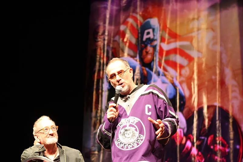 Freddy Krueger himself, Robert Englund and John Kassir, who was the voice of the Crypt Keeper from Tales from the Crypt participate "Masters of Horror" panel at the 2014 Alamo City Comic Con. - LINDA ROMERO
