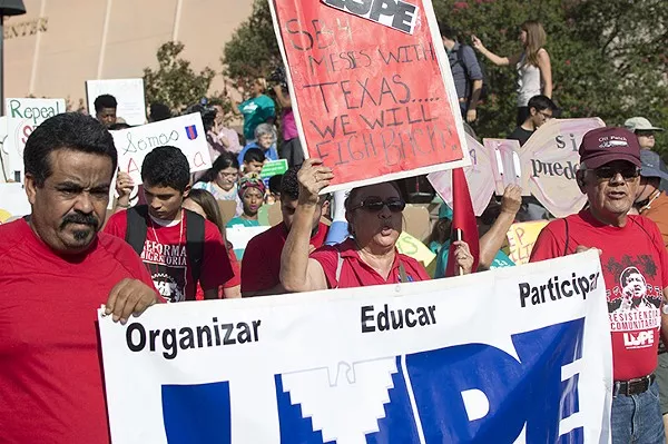 Protesters against SB4 - MONICA SIMMONS