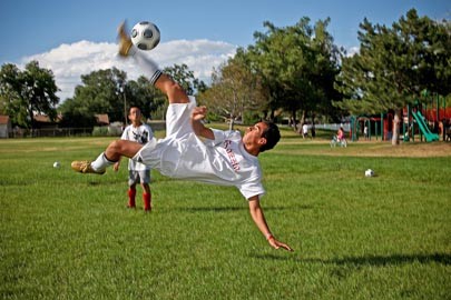 HECTOR, 16, TRAINS WITH PELON AND PEPE'S WEST VALLEY SOCCER CLUB - BY ERIK DAENITZ