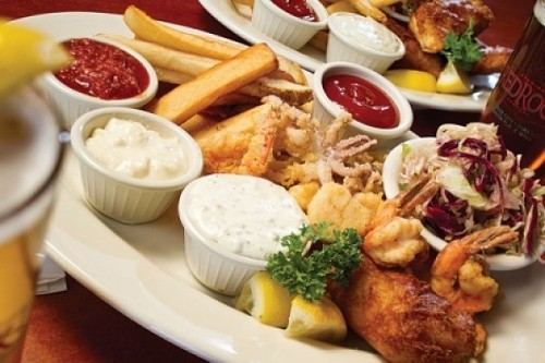 Red Rock Brewery's seafood platter