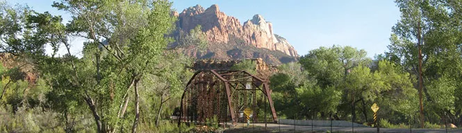 Rockville's one-lane bridge near Zion National Park
