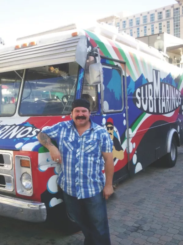 Tony Marino, co-owner of the Submarinos food truck. - DEREK CARLISLE