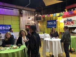 A scene from the Yes on Prop 3 election night party. - KELAN LYONS