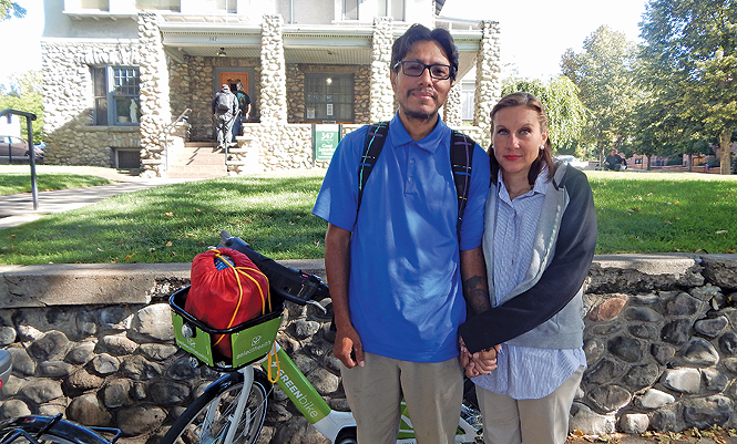 Michael and Erica Duran pictured outside the Good Samaritan House. - PETER HOLSLIN