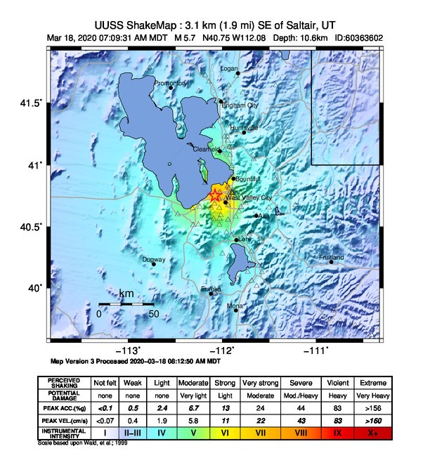 VIA UNIVERSITY OF UTAH SEISMOGRAPH STATIONS