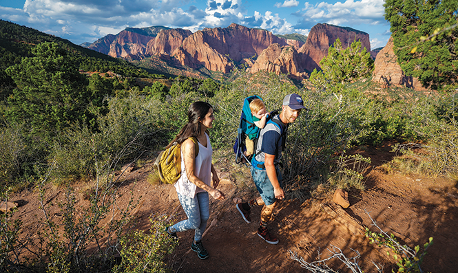 Hiking in Kolob Canyons at Zion National Park - © 2017 MARC PISCOTTY UTAH OFFICE OF TOURISM