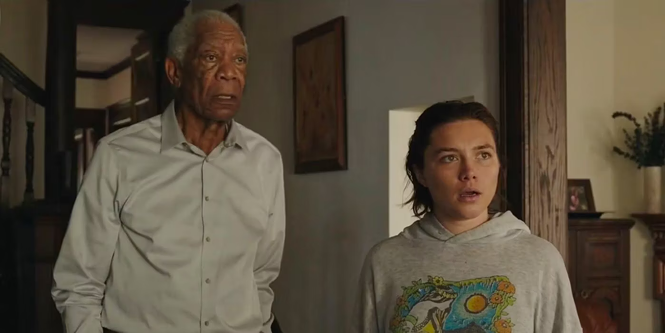 Morgan Freeman and Florence Pugh in A Good Person - MGM STUDIOS
