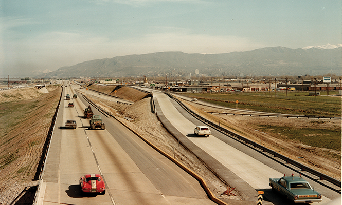 Originally conceived as a four-lane express highway, the Utah Department of Transportation is once again preparing to widen I-15 through Davis and Salt Lake counties. - COURTESY UTAH STATE ARCHIVES