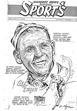 A Deseret News illustration of Alf Engen - COURTESY PHOTO