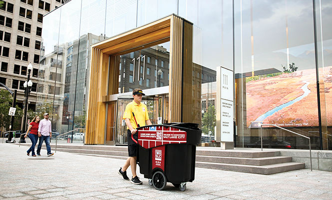Light trash pickup was recently added to the ambassadors’ services. - COURTESY DOWNTOWN ALLIANCE