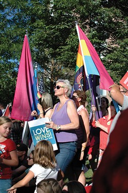 Marriage-equality supporters at City Creek Park June 26, 2015