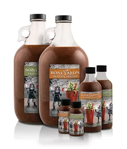 The blend features three mascots—Boneyard Jenkinz representing Brian Kellen, Boneyard Betty representing his girlfriend and business partner, and Boneyard Pug, the couple’s pug—all in skeletal form.