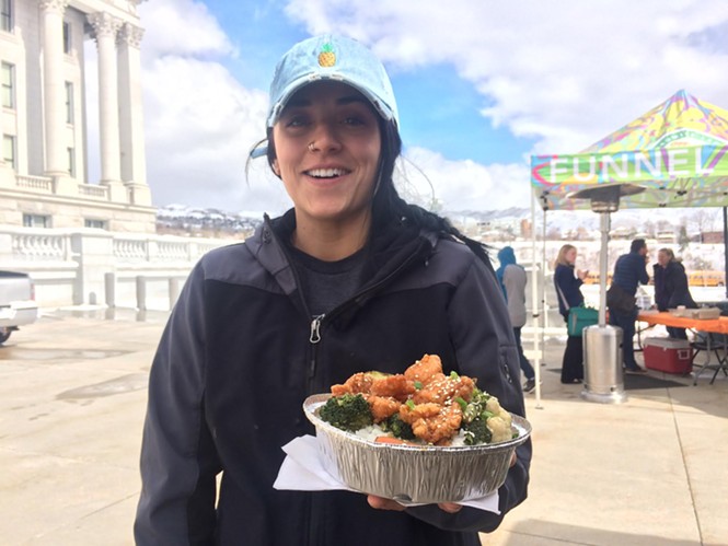 Daysha Filipe, owner of The Salty Pineapple. After moving back from Washington State, she recently started the spinoff truck from her grandparents’ South Jordan restaurant, Lanikai Grill. - ANNIE KNOX