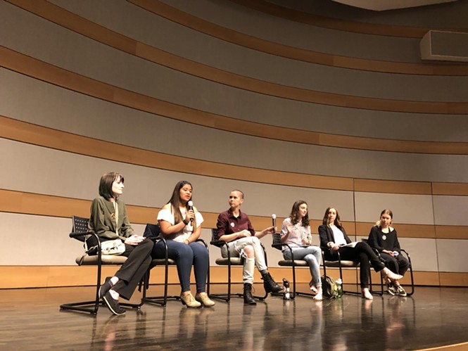 Area high school students who participated in the recent National School Walkout movement hosted a panel on gun reform on Wednesday, April 25. - KELAN LYONS