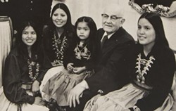 Mormon Prophet Spencer W. Kimball greets a group of Navajo women. - WAYNE PULLMAN/LDS CHURCH HISTORY COLLECTION