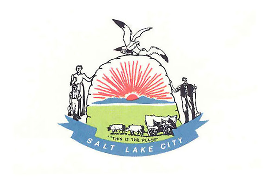 The city’s original flag, which looked more like a “Mormon Sunday School” banner, according to former Mayor Rocky Anderson.