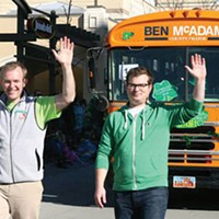 Justin Miller (right) on the 2012 campaign trail with Ben Mcadams (left). Miller would later be accused of embezzling over $30,000 McAdams' campaign account