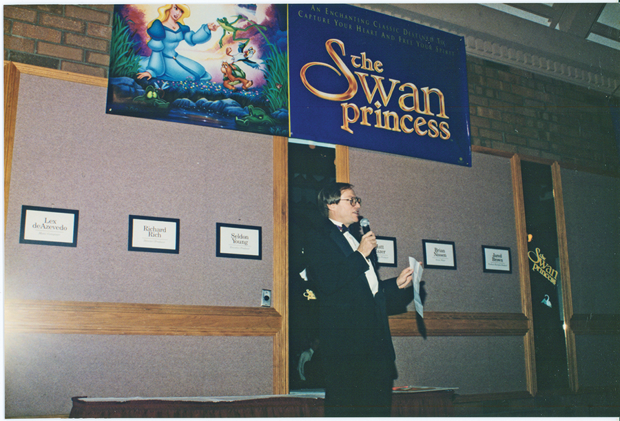 Seldon Young at the 1994 premiere of The Swan Princess. - COURTESY NEST FAMILY ENTERTAINMENT