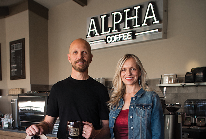 Alpha Coffee owners Carl & Lori Churchill - COURTESY PHOTO