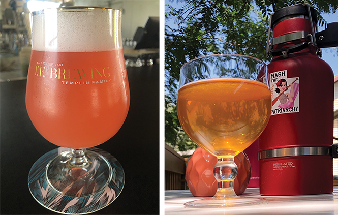 Left, Templin Family Watermelon Berliner Wiesse; right, Kiitos Summer IPA - MIKE RIEDEL
