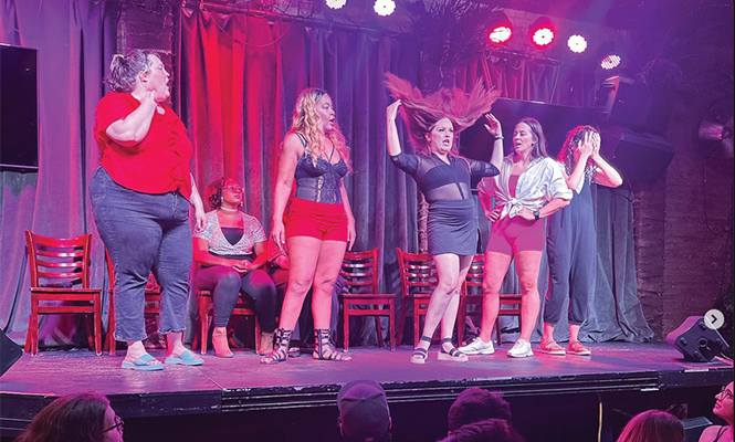 Members of Crowdsourced Comedy perform at the All Women Comedy Show