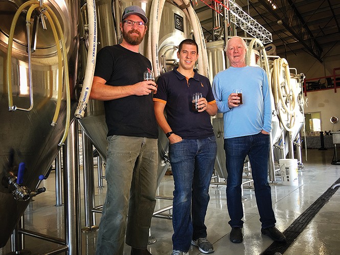 Left to right: Scott Parker, Jeremy Ford and Steve Pruitt of RPM Brewing Co. - MIKE RIEDEL
