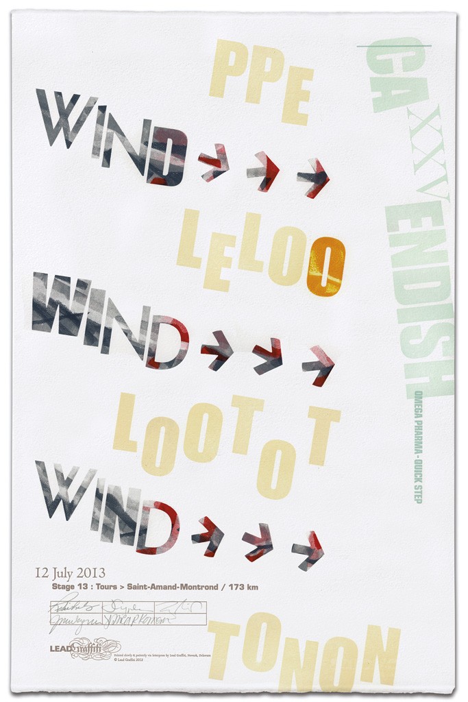 A letterpress print inspired by last summer's Tour de France