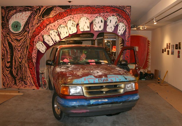 Abby Banks' truck at the Firehouse Gallery