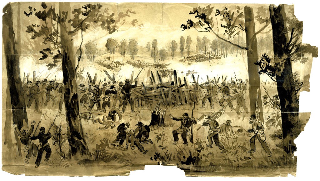 "Battle Two Miles West of Atlanta, 1864" by John Hillen - COURTESY OF FLEMING MUSEUM