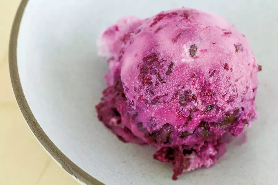 Beet Marmalade & Candied Black Walnut frozen yogurt - OLIVER PARINI