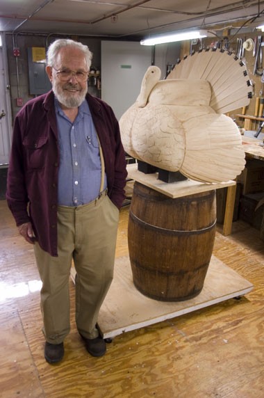 Birds of Vermont Museum sculptor Bob Spear with a work in progress - MATTHEW THORSEN