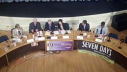 Burlington's mayoral candidates at a recent debate - MATTHEW ROY