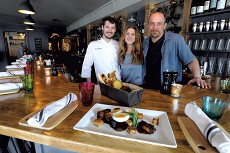 Chef Aaron Martin with owners Jamie Persky and Mark Rosman at Plate in Stowe - JEB WALLACE-BRODEUR