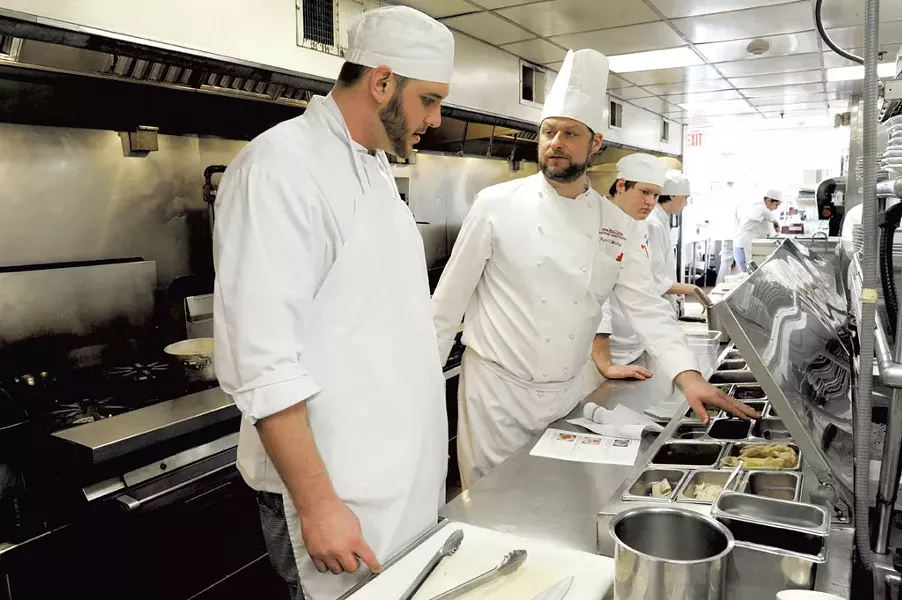 Chef-instructor Ryan O'Malley and student Sean Brasley - JEB WALLACE-BRODEUR