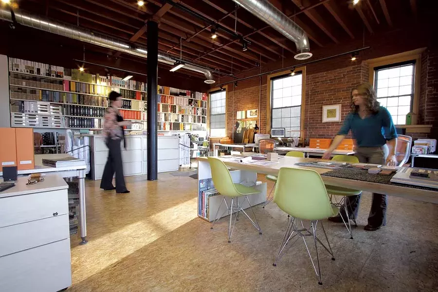 Christine Burdick and Kaitlin Mangan in their Burlington office - COURTESY OF LINDSAY RAYMONDJACK PHOTOGRAPHY