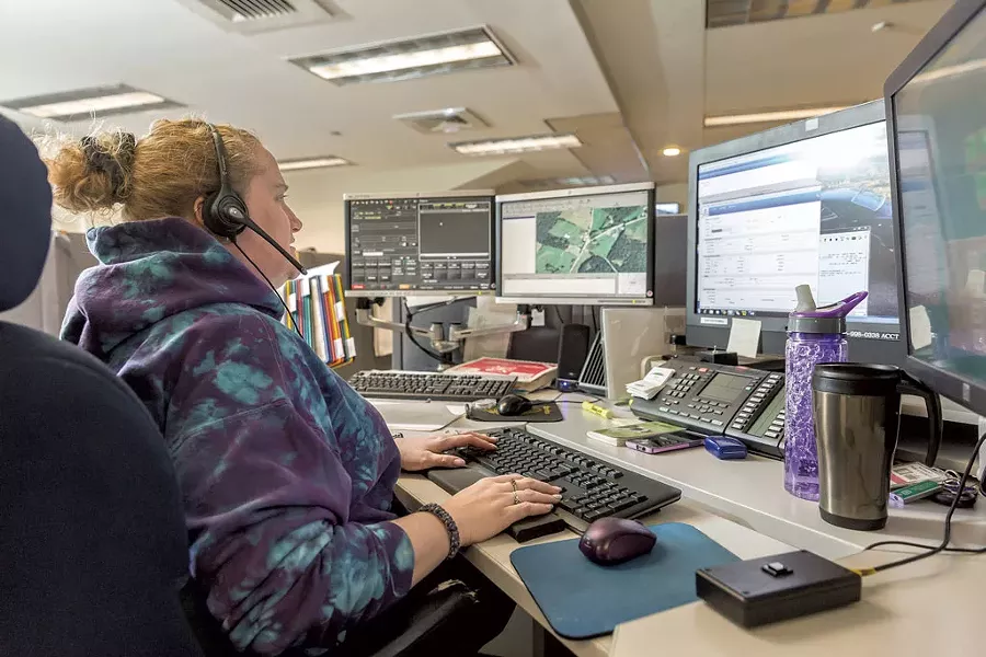 Chrystal Yantz, dispatcher - at the Williston call center - OLIVER PARINI
